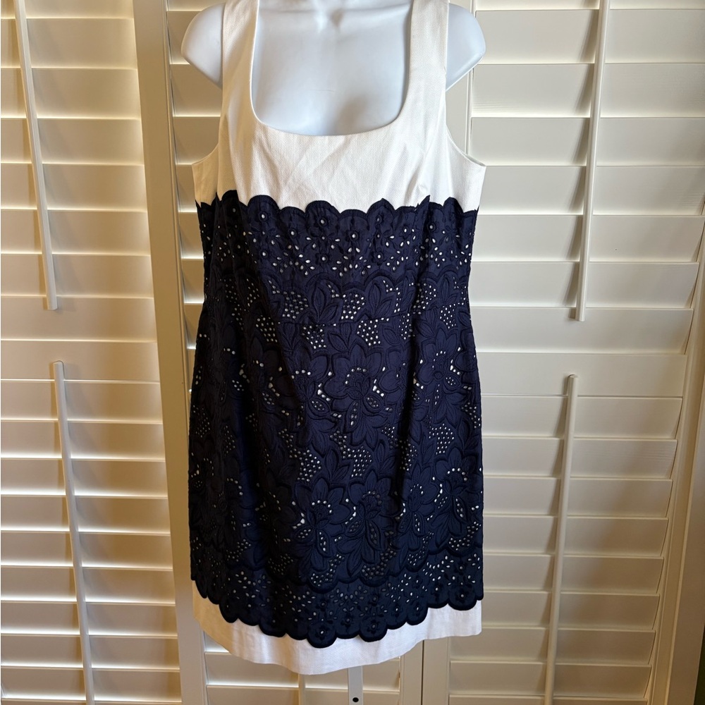 ANTONIO MELANI Navy and White Dress